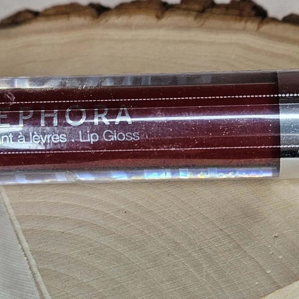 SEPHORA COLLECTION Glossed Lip Gloss 75 Fierce Bordeaux w/ Gold Pearl Red